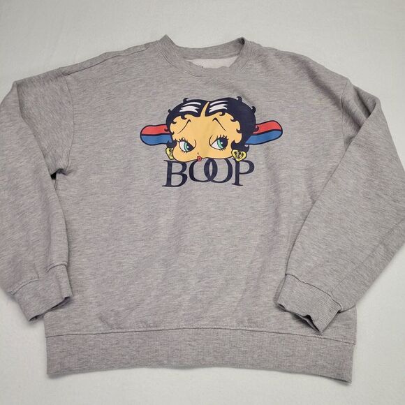 Betty Boop Gray Crewneck‎ Sweatshirt Womens Size Medium Y2K Rare Forever 21 - Picture 1 of 8